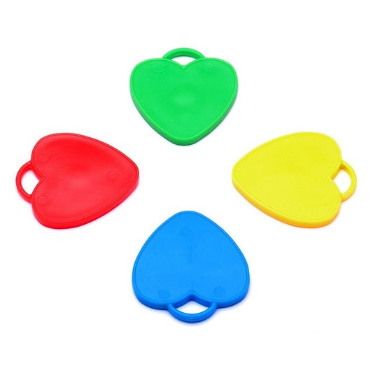 Set 4 Greutati pentru Baloanele cu Heliu, 32 grame, 8 grame Fiecare, Plastic, Forma Inima, Multicolor