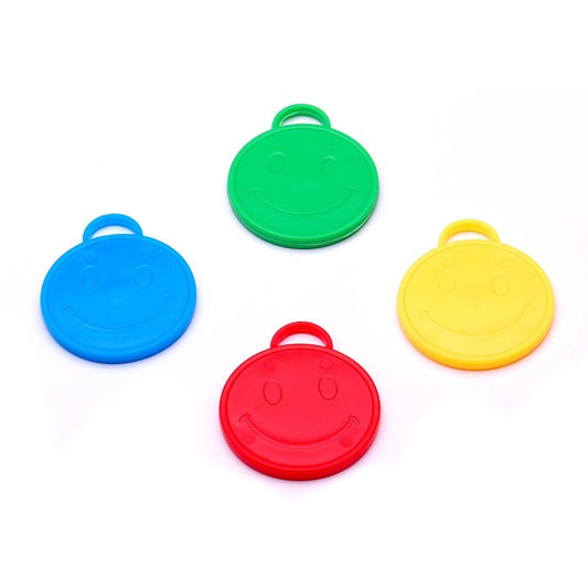 Set 4 Greutati pentru Baloanele cu Heliu, 32 grame, 8 grame Fiecare, Plastic, Forma Smiley Face, Multicolor