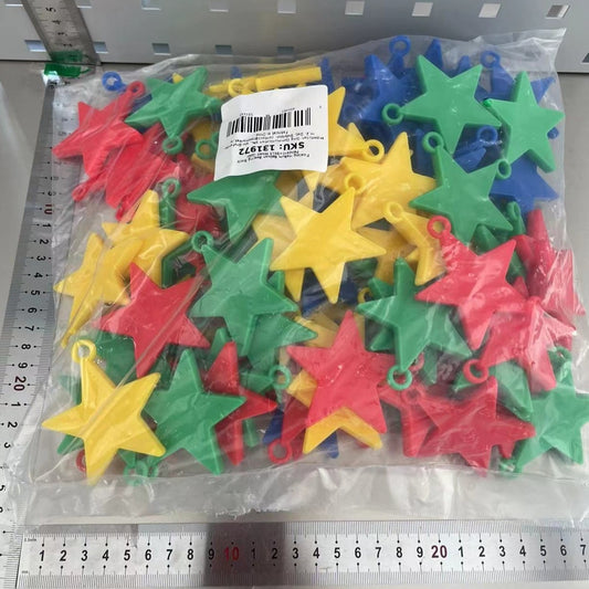 Set 4 Greutati pentru Baloanele cu Heliu, 32 grame, 8 grame Fiecare, Plastic, Forma Stelute, Multicolor