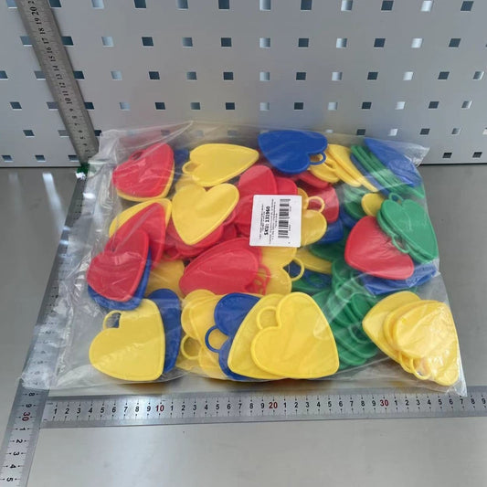 Set 4 Greutati pentru Baloanele cu Heliu, 60 grame, 15 grame fiecare, Plastic, Forma Inima, Multicolor