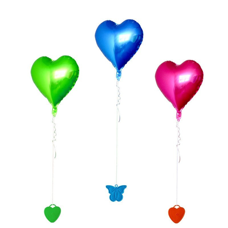 Set 4 Greutati pentru Baloanele cu Heliu, 60 grame, 15 grame fiecare, Plastic, Forma Inima, Multicolor