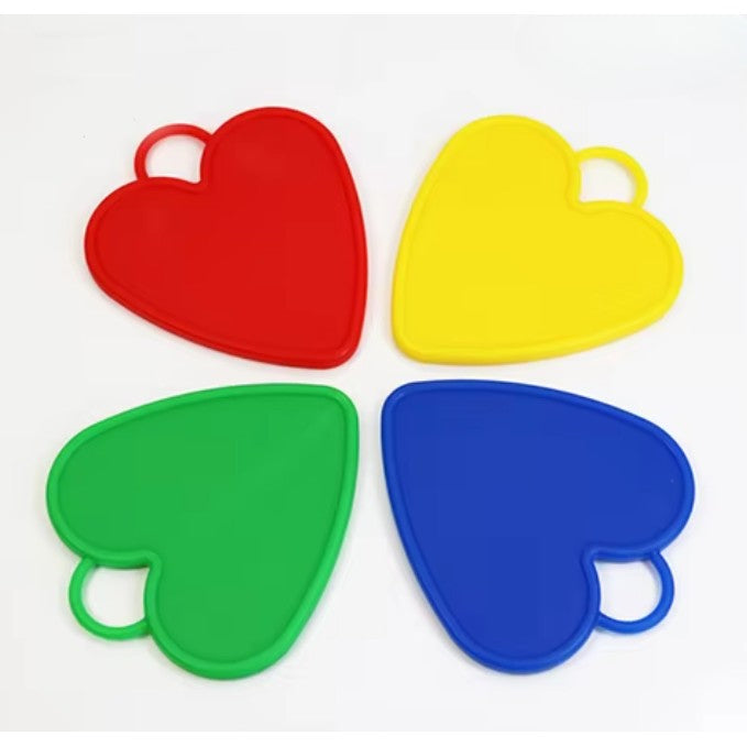 Set 4 Greutati pentru Baloanele cu Heliu, 60 grame, 15 grame fiecare, Plastic, Forma Inima, Multicolor