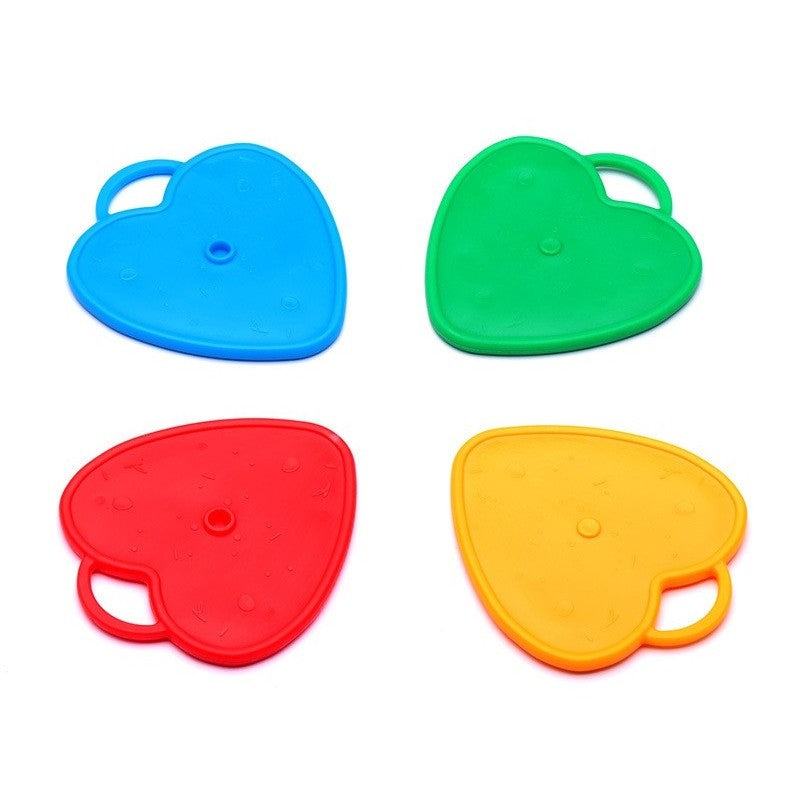 Set 4 Greutati pentru Baloanele cu Heliu, 60 grame, 15 grame fiecare, Plastic, Forma Inima, Multicolor