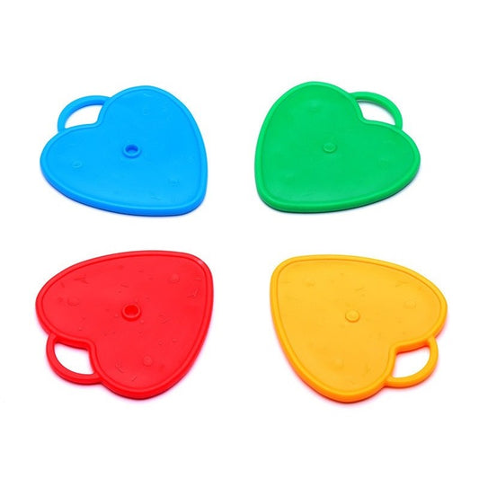 Set 4 Greutati pentru Baloanele cu Heliu, 60 grame, 15 grame fiecare, Plastic, Forma Inima, Multicolor