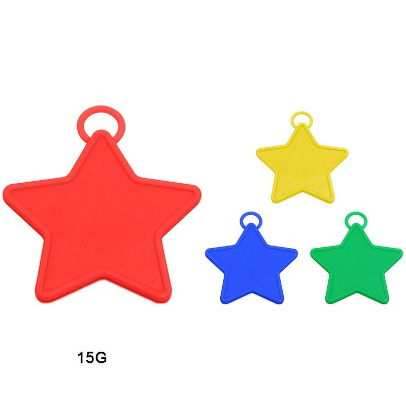 Set 4 Greutati pentru Baloanele cu Heliu, 60 grame, 15 grame fiecare, Plastic, Forma Stelute, Multicolor