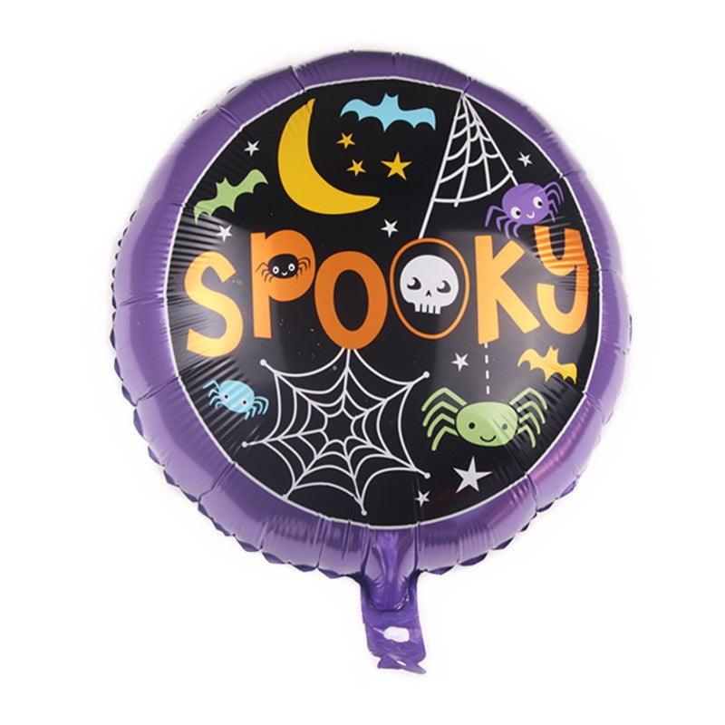 Set 5 Baloane din Folie Metalizata, Figurine, Tema Halloween, Pai Inclus, Ambalaj Individual, Umflare cu Aer sau Heliu, Figurina Pisica 65x49 cm, Stelute si Cerculete 45 cm, Negru