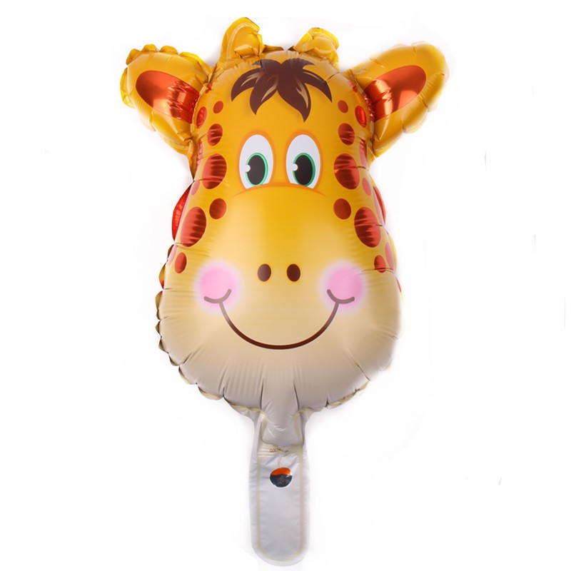 Set 5 Baloane Folie Metalizata, Figurine Animale Salbatice, 30 cm, Ambalaj Individual, Pai inclus, Umflare cu Aer sau Heliu, Multicolor