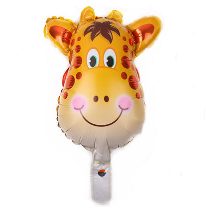 Set 5 Baloane Folie Metalizata, Figurine Animale Salbatice, 30 cm, Ambalaj Individual, Pai inclus, Umflare cu Aer sau Heliu, Multicolor