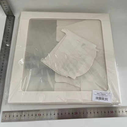 Set 5 Cutii pentru Baloane, Model Scris Bride, Tematica Nunta, Cuburi Decorative din Plastic, Accesorii pentru Petrecere, 30 x30 cm, Transparente Contur Alb