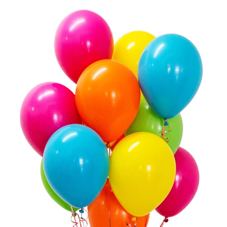 Set 50 Baloane din Latex Metalizate, Model Party, 30 cm, Multicolore, 2.4 g
