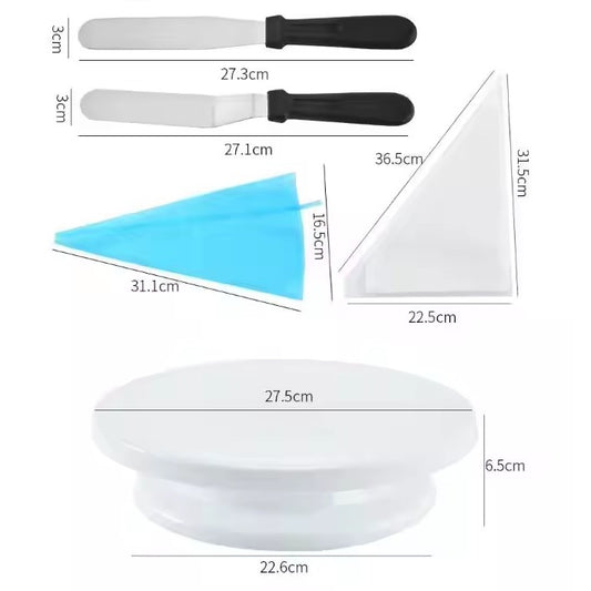 Set 55 Piese Ustensile pentru Ornare Prajituri, din Plastic si Otel Inoxidabil, Multicolor