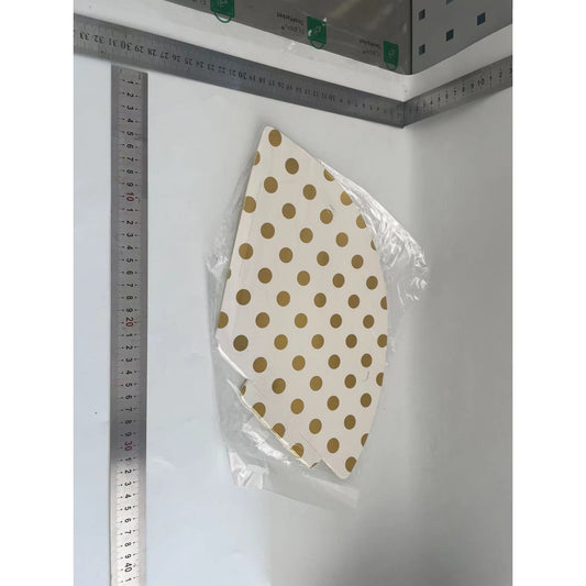 Set 6 Coifuri Metalizate, pentru Petrecere, Tematica Aniversare, Model Buline, 20 cm, Auriu