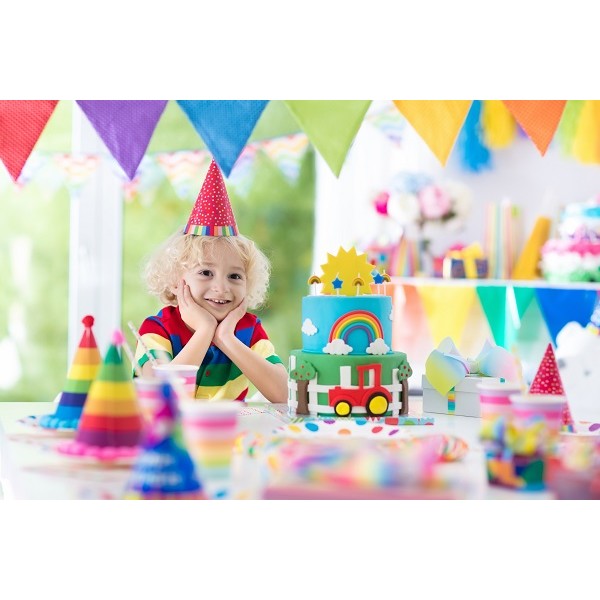 Set 6 Coifuri, Petrecere Copii, din Carton, 20 x 13.5 cm, Model 2 Happy Birthday, Multicolor