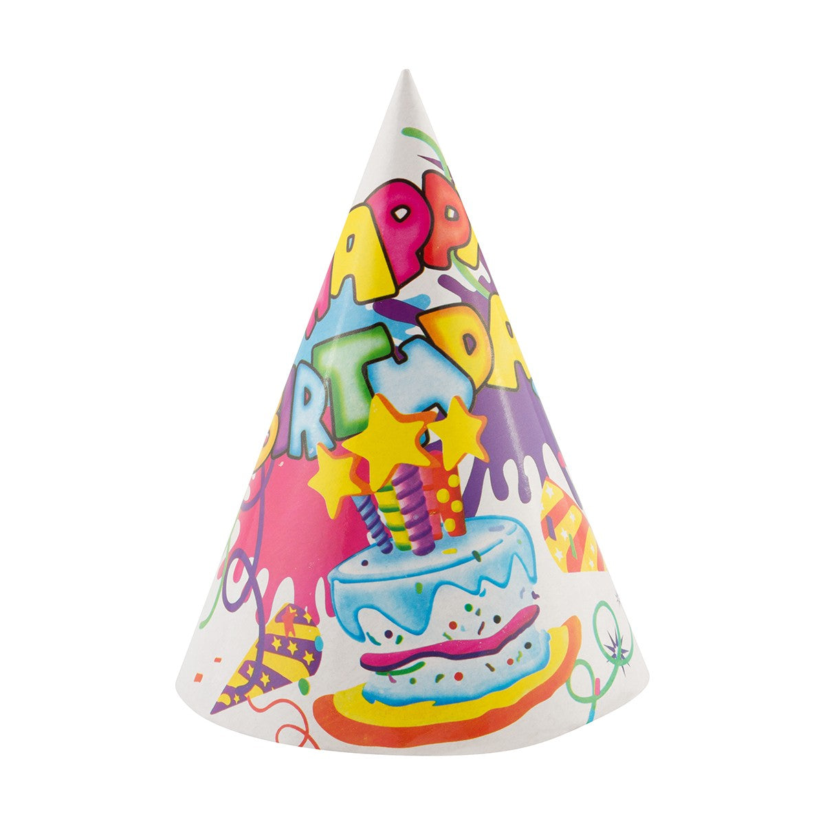 Set 6 Coifuri, Petrecere Copii, din Carton, 20 x 13.5 cm, Model 5 Happy Birthday, Multicolor
