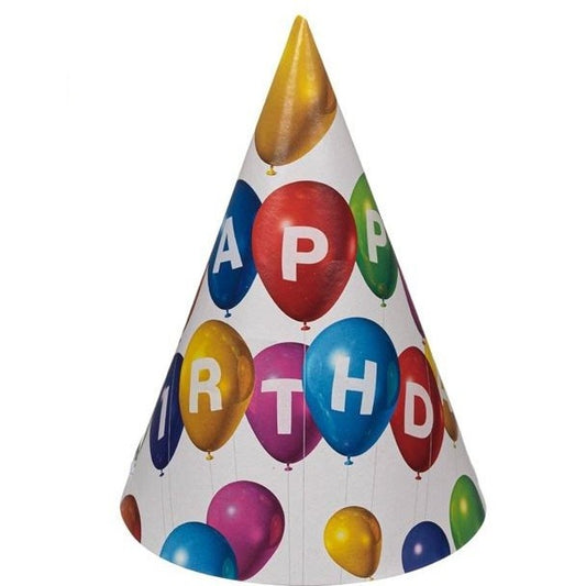 Set 6 Coifuri, Petrecere Copii, din Carton, 20 x 13.5 cm, Model 6 Happy Birthday, Multicolor