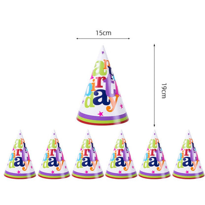 Set 6 Coifuri Happy Birthday, pentru Petrecere, Tematica Aniversare, 19x15 cm, Multicolor