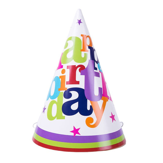 Set 6 Coifuri Happy Birthday, pentru Petrecere, Tematica Aniversare, 19x15 cm, Multicolor