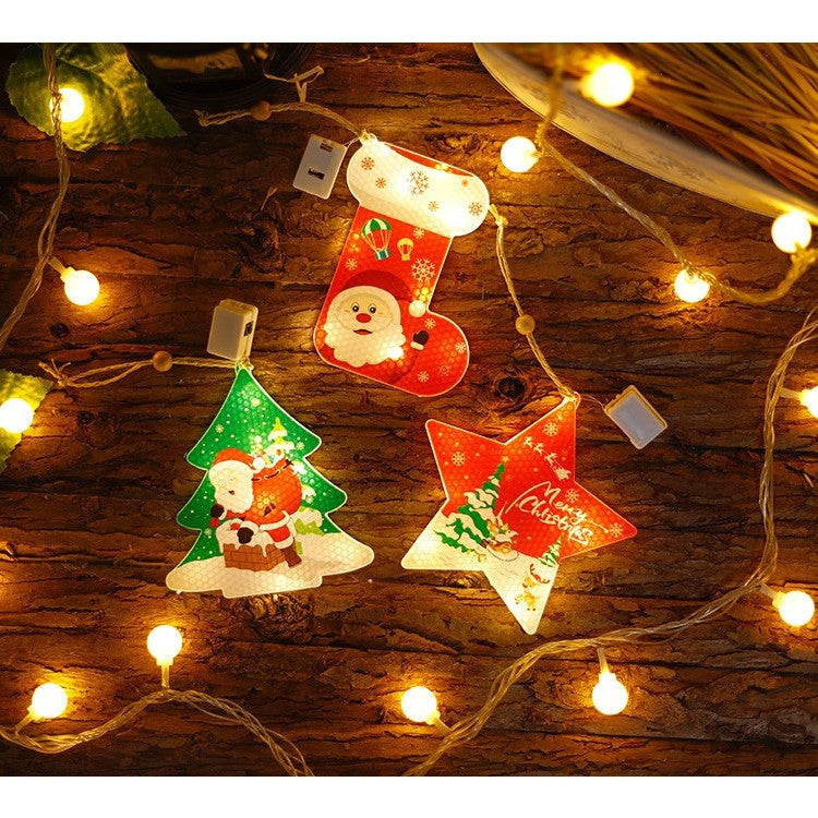 Set 6 decoratiuni de Craciun luminoase