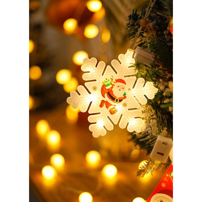 Set 6 decoratiuni de Craciun luminoase