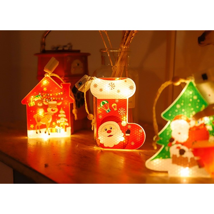 Set 6 decoratiuni de Craciun luminoase