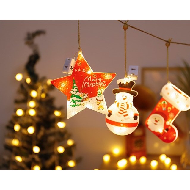 Set 6 decoratiuni de Craciun luminoase