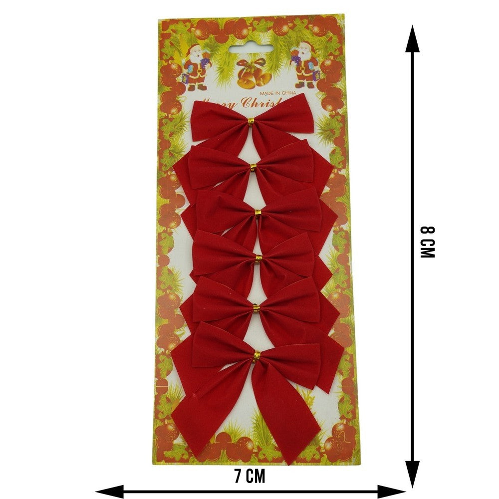 Set 6 fundite pentru brad, Rosii, clasice , 7 x 8 cm, din poliester