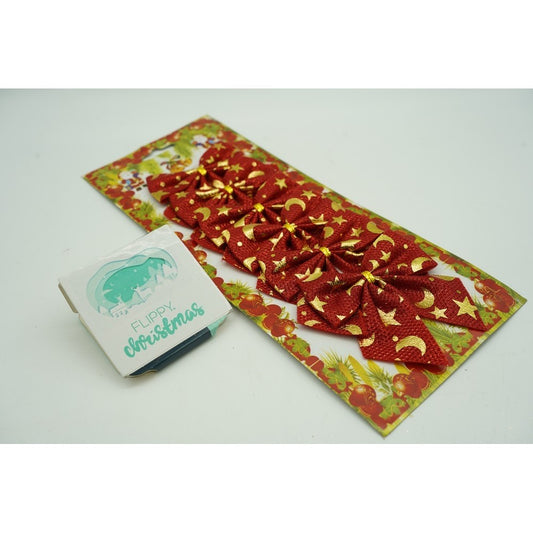 Set 6 fundite pentru brad, Rosii, cu stelute , 8 x 8 cm, din poliester