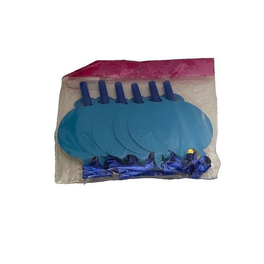 Set 6 Suflatori Happy Birthday, pentru Petrecere, Albastru