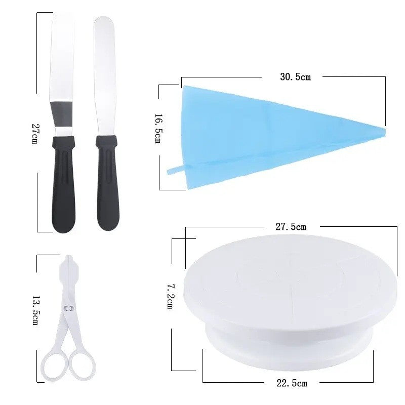 Set 70 Piese Ustensile pentru Ornare Prajituri, din Plastic si Otel Inoxidabil, Multicolor