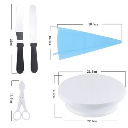 Set 70 Piese Ustensile pentru Ornare Prajituri, din Plastic si Otel Inoxidabil, Multicolor