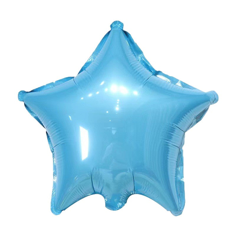 Set 8 Baloane din Folie Metalizată si din Latex, Figurine Cifra 1 Printesa 91cm, Stea 45 cm si Cerc 55 cm, Baloane Latex 30 cm, Tema Prima Aniversare, Ambalaj Individual, Pai Inclus, Umflare cu Aer sau Heliu, Albastru