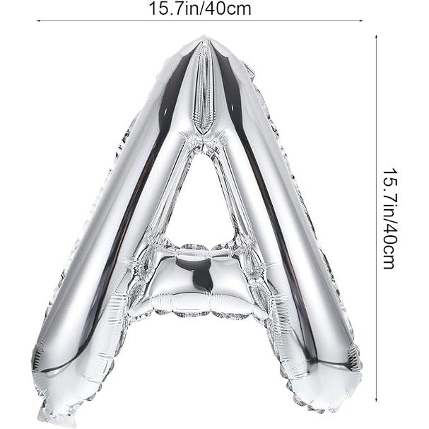 Set Baloane din Folie Metalizată, Model Congrats, Litere de 40 cm, Baloane Absolvire, Ambalaj Individual, Pai inclus, Umflare cu Aer sau Heliu, Argintiu