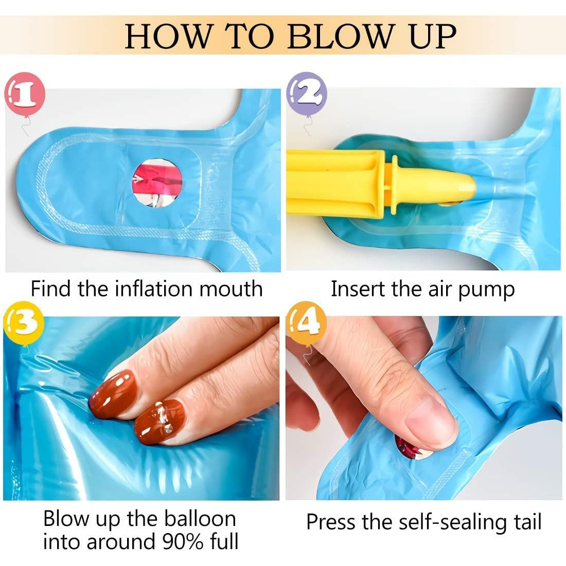 Set Baloane din Folie Metalizata, Model Happy Birthday, Litere de 40 cm, Baloane Party, Ambalaj Individual, Pai, Ata si Adeziv Incluse, Umflare cu Aer sau Heliu, Multicolor