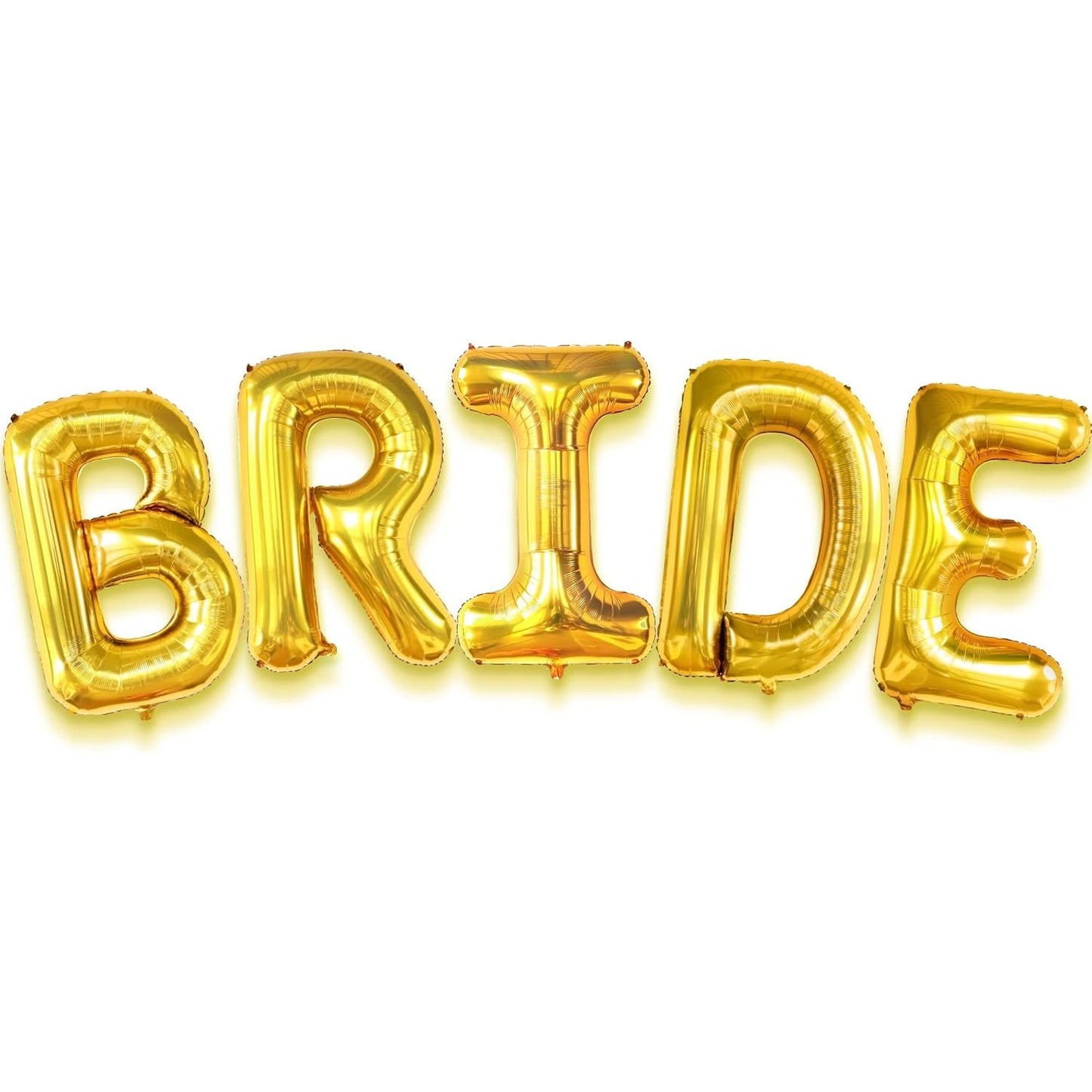 Set Baloane din Folie Metalizata, Model Scris Bride, Litere de 100 cm, Tema Iubire, Baloane Party, Ambalaj Individual, Pai Inclus, Umflare cu Aer sau Heliu, Auriu