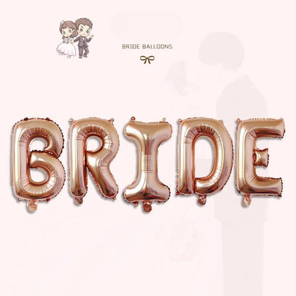 Set Baloane din Folie Metalizata, Model Scris Bride, Litere de 100 cm, Tema Iubire, Baloane Party, Ambalaj Individual, Pai Inclus, Umflare cu Aer sau Heliu, Roz
