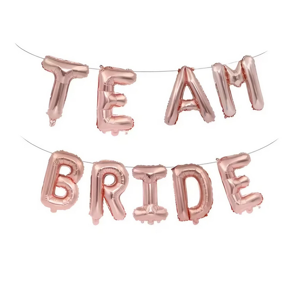 Set Baloane din Folie Metalizata, Model Team Bride, Litere de 40 cm, Tema Iubire, Baloane Party, Ambalaj Individual, Pai Inclus, Umflare cu Aer sau Heliu, Roz