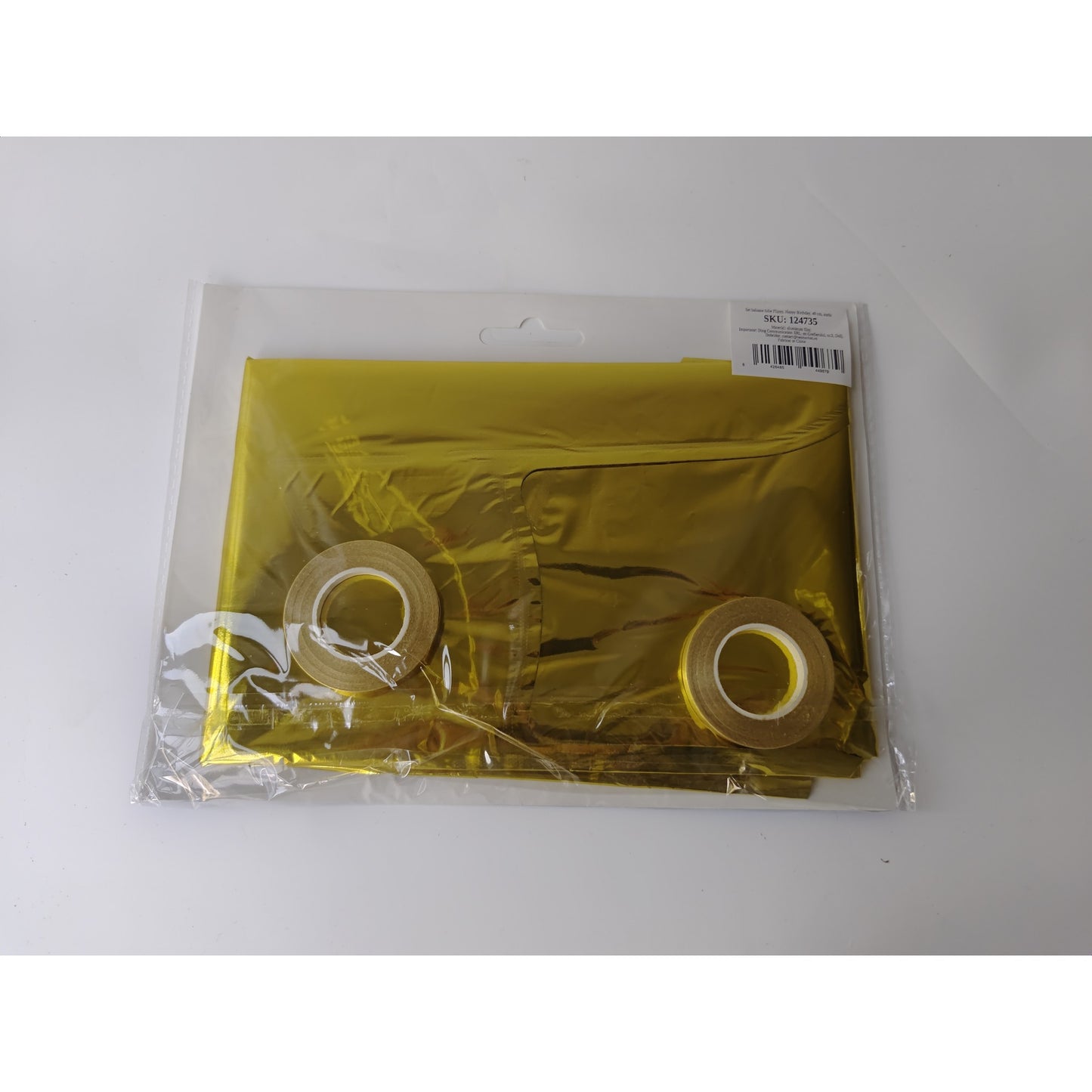 Set 13 Baloane Folie, Tip Ghirlanda, Model Happy Birthday, 40 cm, Auriu