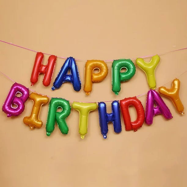 Set baloane folie, Happy Birthday, 40 cm, multicolor