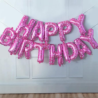 Set baloane folie, Happy Birthday, 40 cm, roz