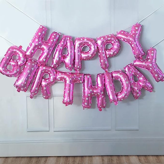 Set baloane folie, Happy Birthday, 40 cm, roz
