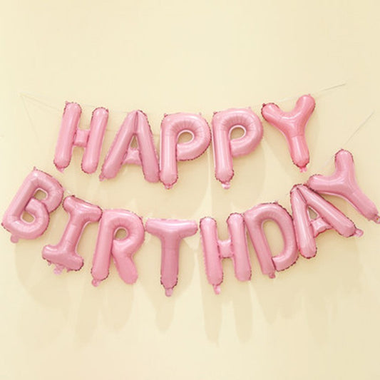Set baloane folie, Happy Birthday, 40 cm, roz deschis