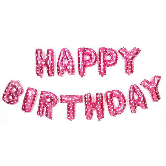 Set baloane folie, Happy Birthday, 40 cm, roz