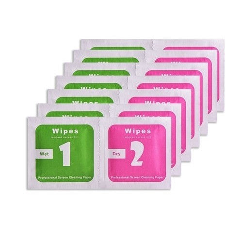 Set curatare telefon servetel umed cu alcool si servetel uscat, 300 buc