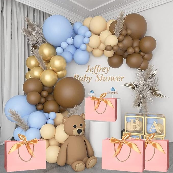 Baloane pentru Arcada, pentru Baieti, BABY SHOWER, Mset mix din 107 Baloane, din Latex pentru decor, Albastru Maro