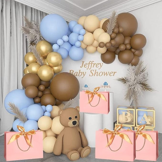 Baloane pentru Arcada, pentru Baieti, BABY SHOWER, Mset mix din 107 Baloane, din Latex pentru decor, Albastru Maro
