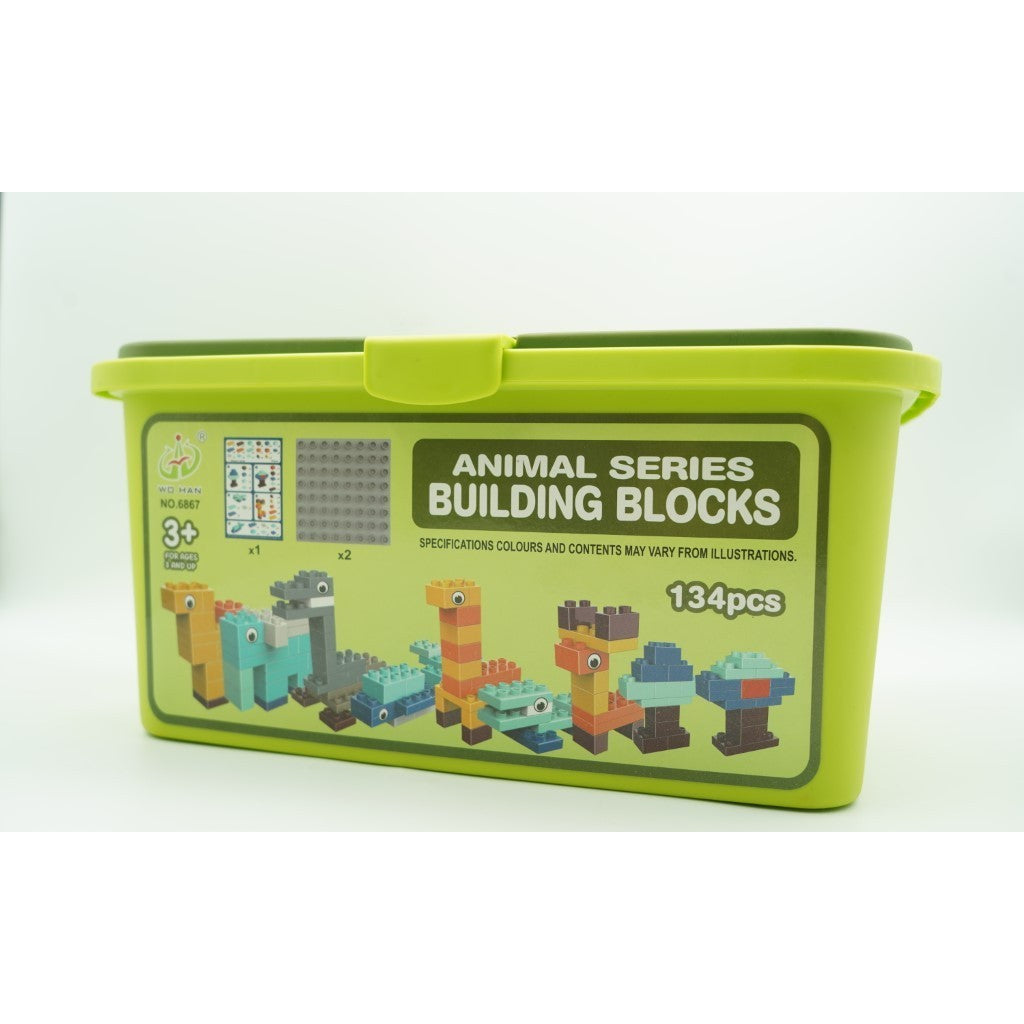 Set piese de constructii pentru copii, Animal series, 134 piese, Multicolor