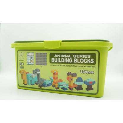 Set piese de constructii pentru copii, Animal series, 134 piese, Multicolor
