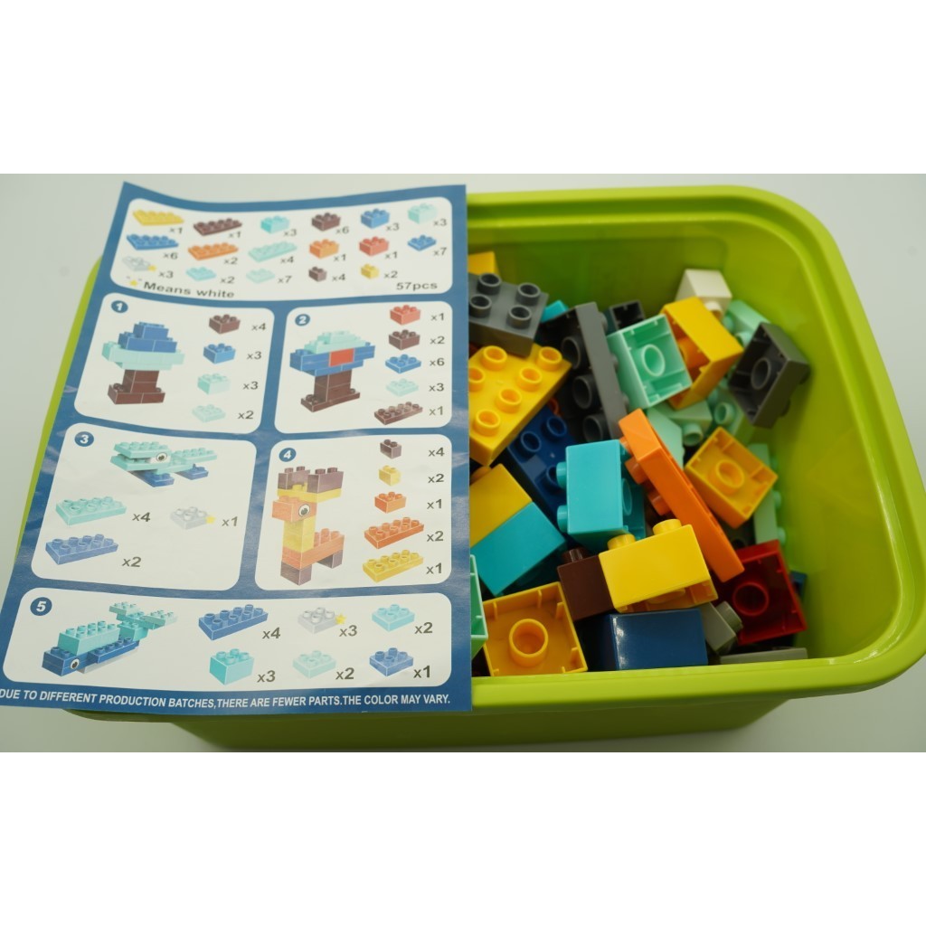 Set piese de constructii pentru copii, Animal series, 134 piese, Multicolor