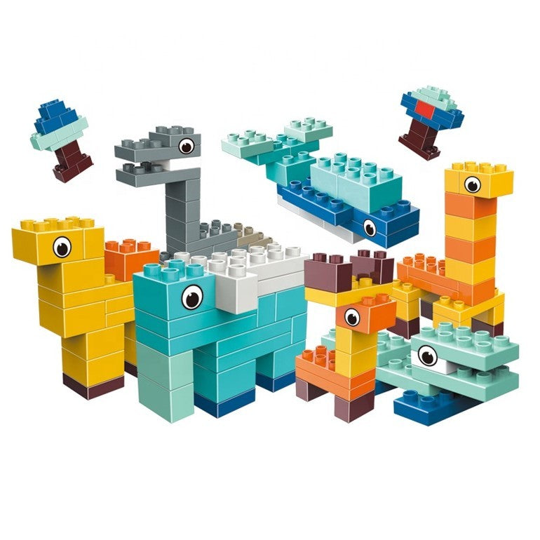 Set piese de constructii pentru copii, Animal series, 134 piese, Multicolor