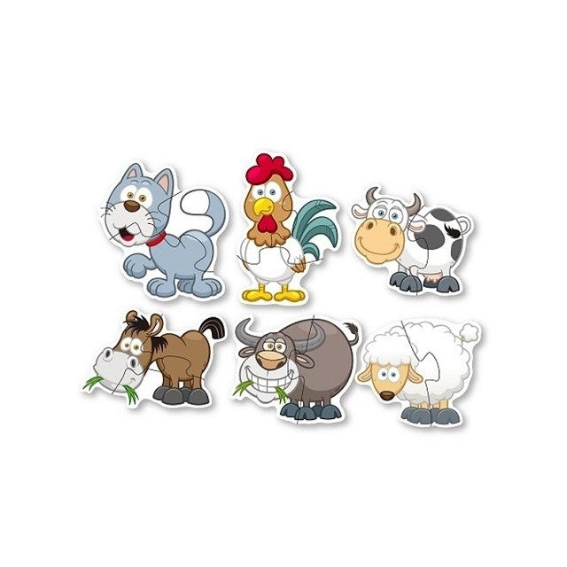 Set puzzle 6 animale, animalele de la ferma